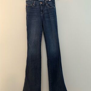 7 For All Mankind Blue Flare Wide Leg Jeans